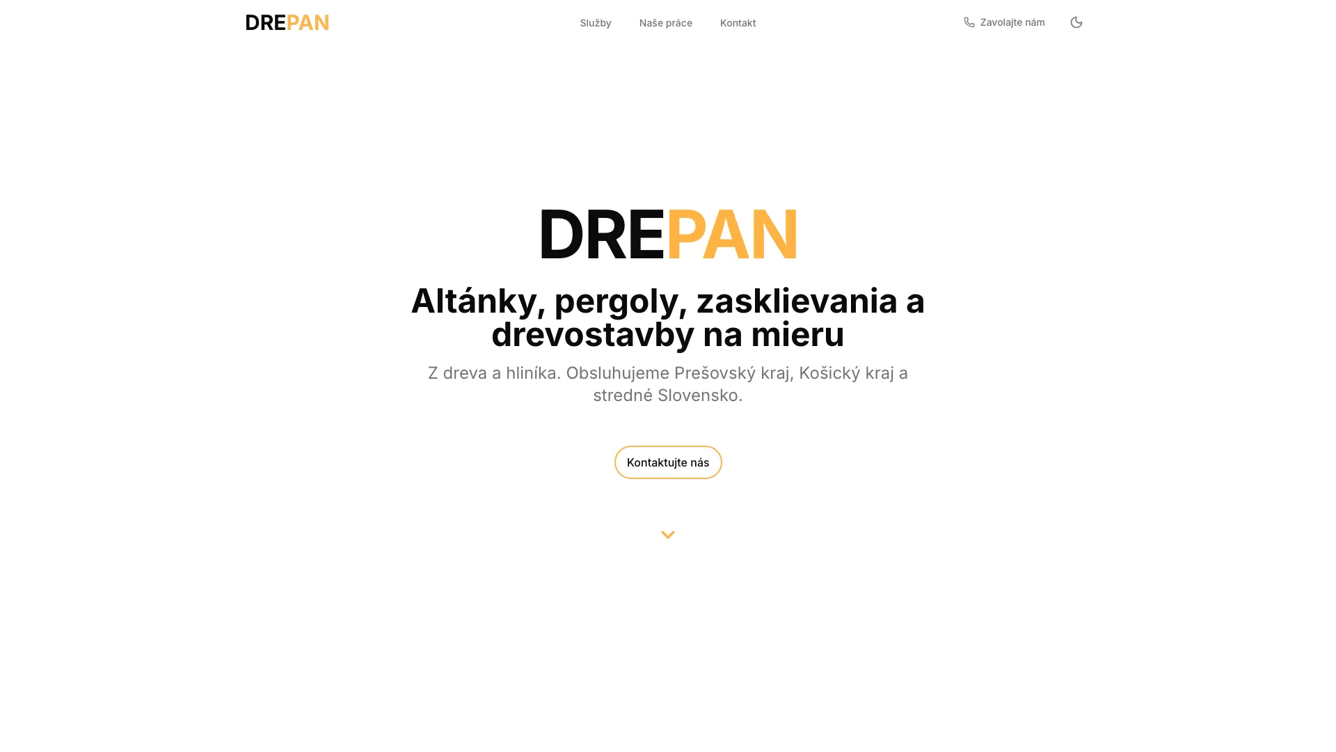 Drepan.sk, Úvodná stránka, desktop